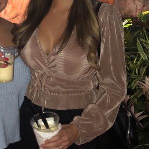 Zara Rose Gold Shimmer Top